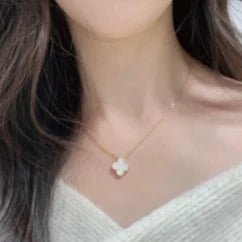 Van Cleef &amp; Arpels VCA Vintage Alhambra Medium Necklace Mother Of Pearl 18k YG