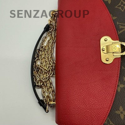 Louis Vuitton Saint Monogram Chain Crossbody Shoulder Bag Brown Red Gold
