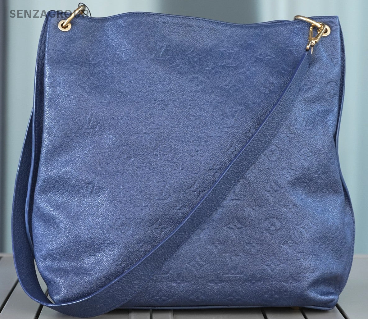 Louis Vuitton Monogram Empreinte Hobo Blue Top Handle 2WAY Shoulder bag