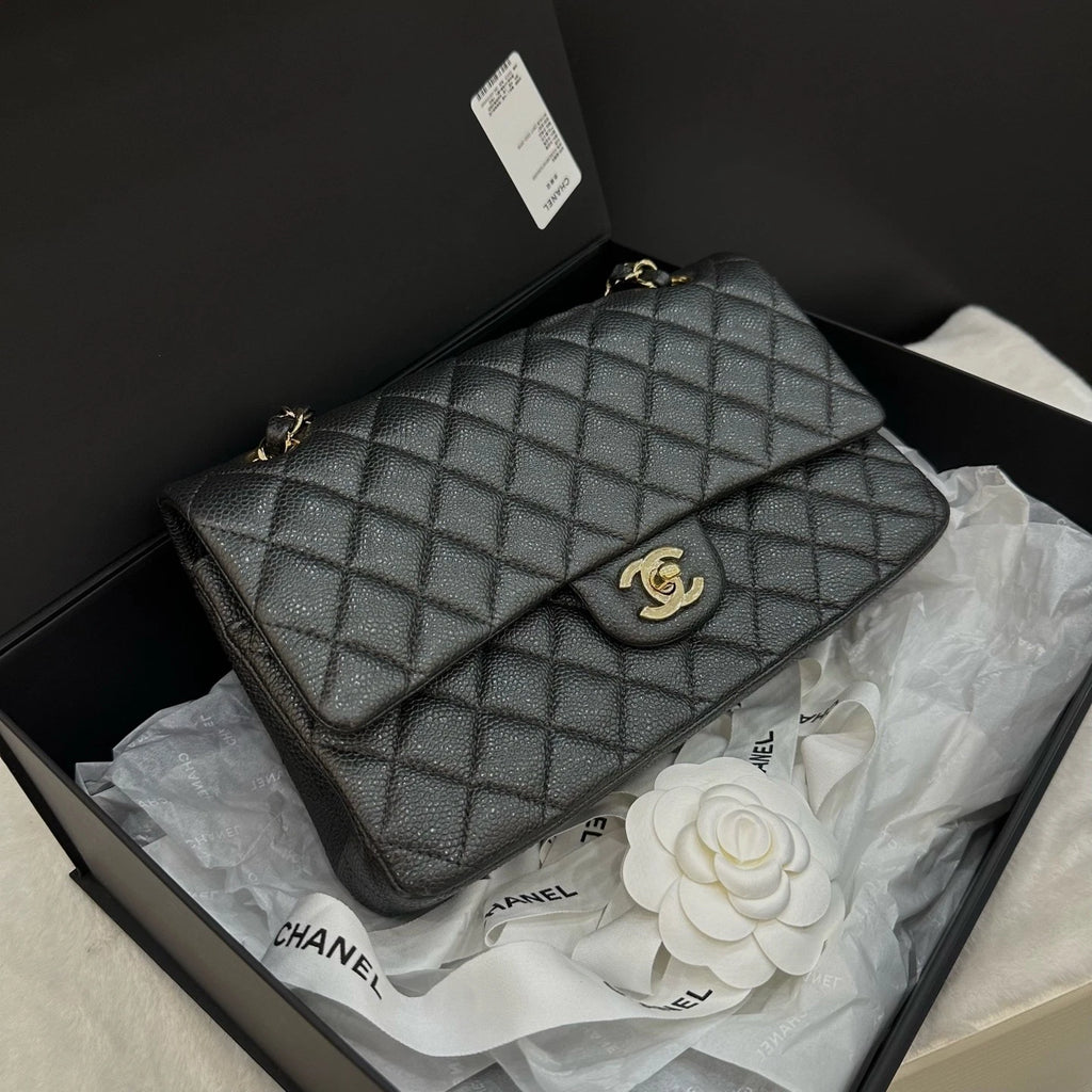 CHANEL CF Medium Gray Gold Hardware Shoulder Bag For Women
