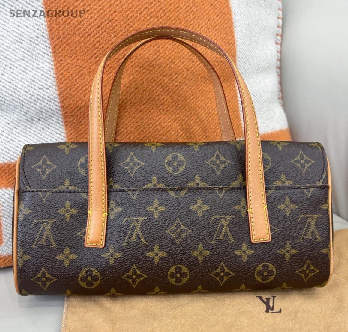 Louis Vuitton Vintage Sonatine Monogram Top Handle Handbag Brown Women