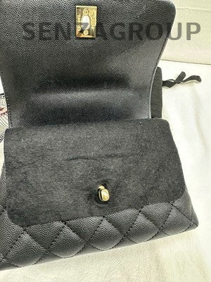 Chanel Coco Handle Mini Black Gold Chain Shoulder Bag Crossbody Women