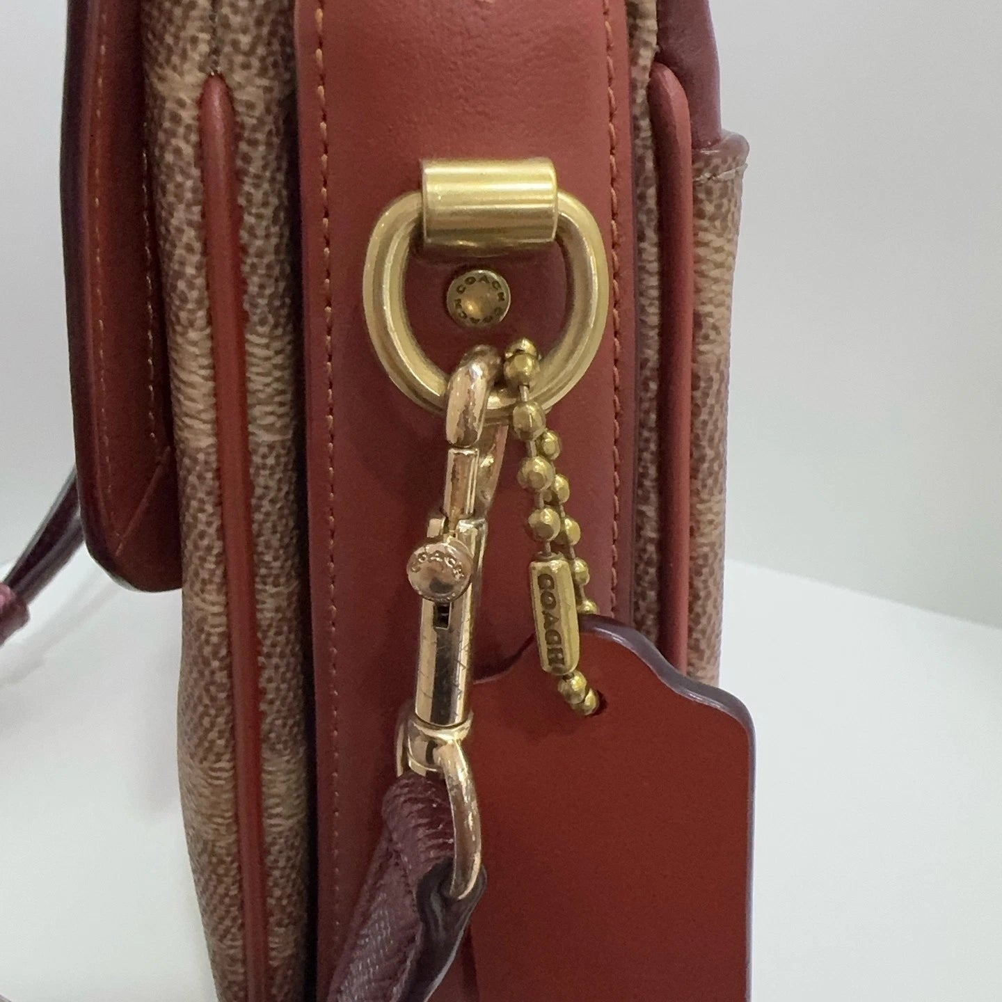 Coach Canvas Women's Colorblock Monogram Messenger Shoulder Crossbody Handbag
