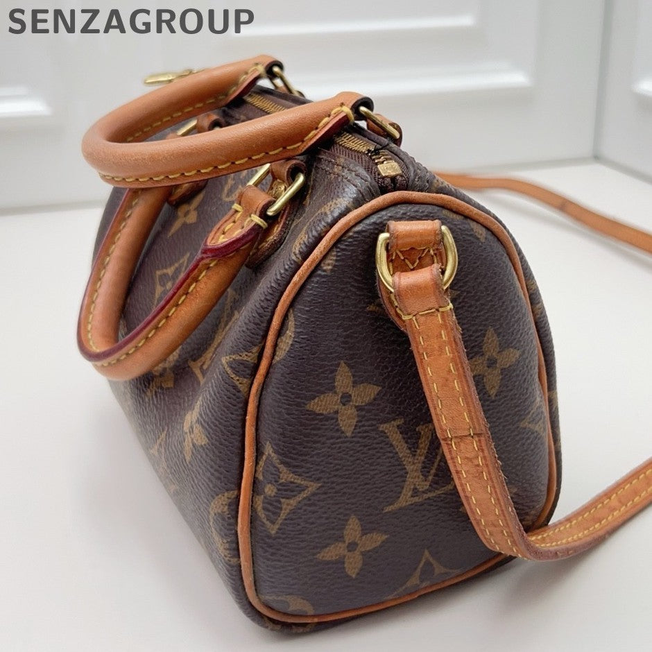 Louis Vuitton Speedy Nano Monogram Top Handle Crossbody Women Classic