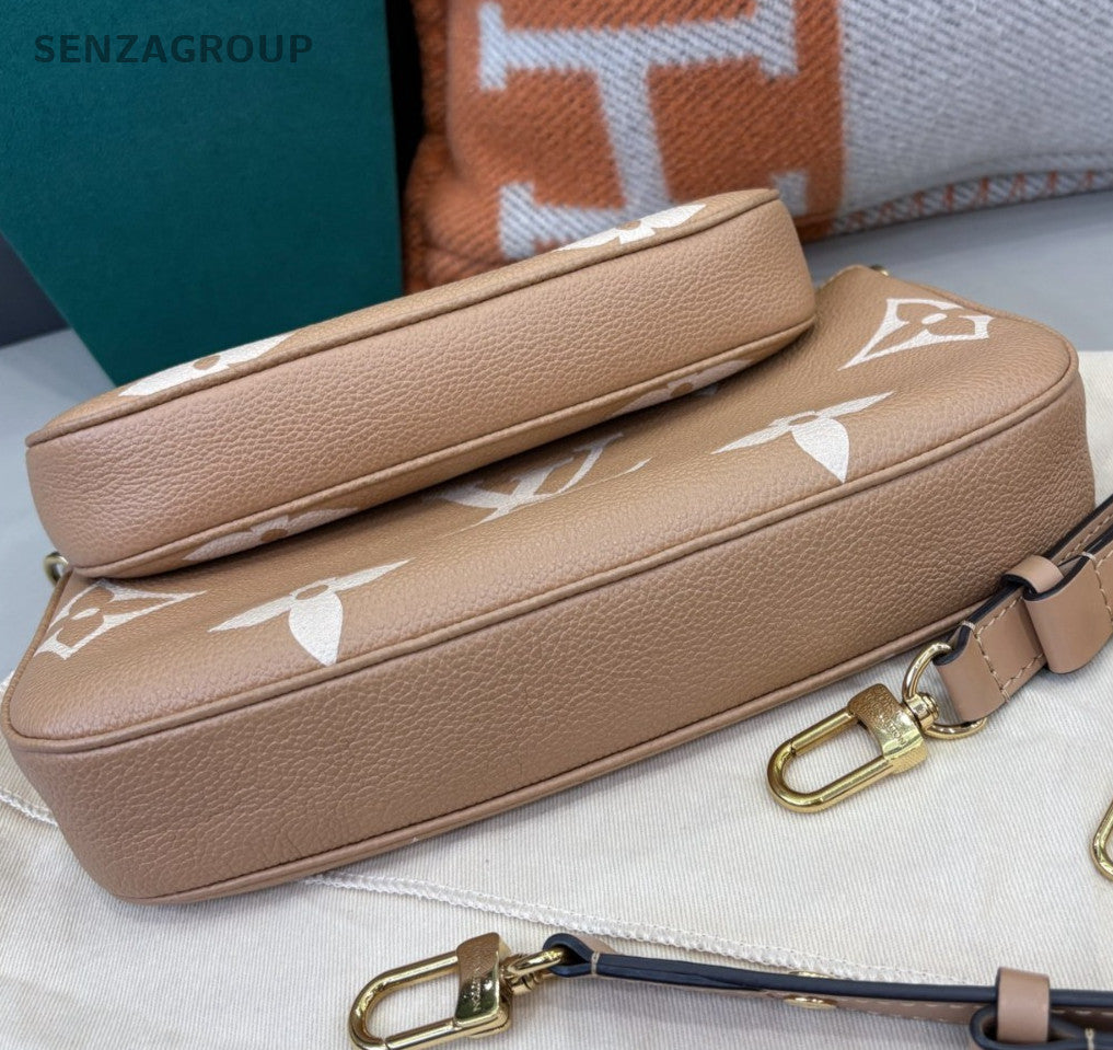 Louis Vuitton Monogram Chain Shoulder Bag Crossbody Beige Gold Women Classic