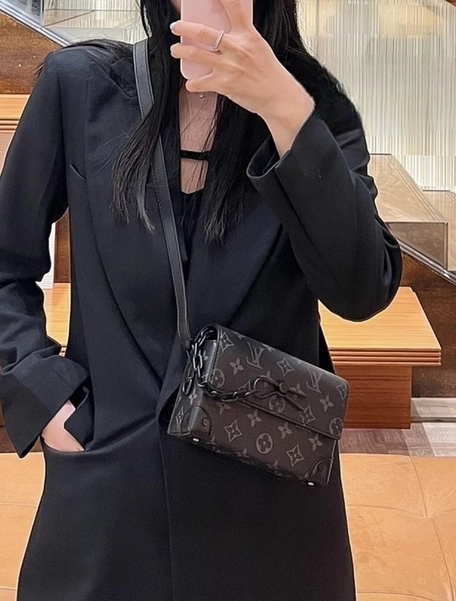 Louis Vuitton Steamer Monogram Leather Mini Box Shoulder Bag Women