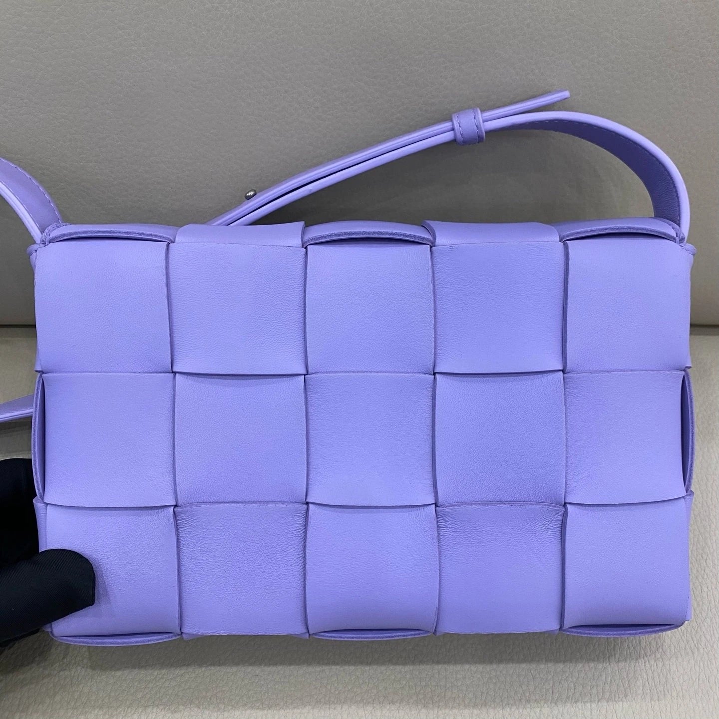 Bottega Veneta Women Small Cassette Purple Leather Crossbody Bag
