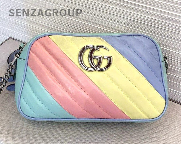 GUCCI GG Marmont Camera bag Rainbow Color Shoulder bag Crossbody