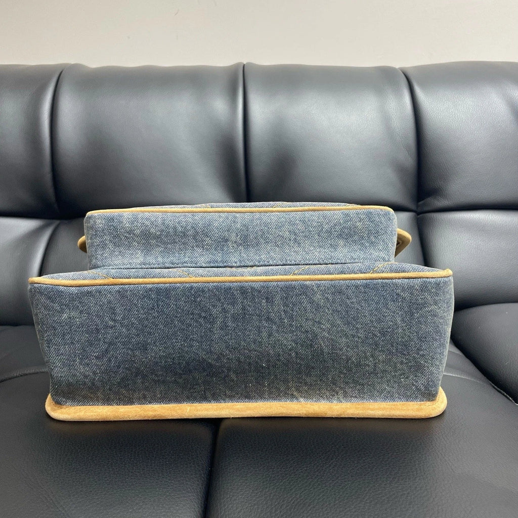 Saint Laurent Niki Gold Blue Shoulder Bag Excellent