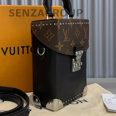 Louis Vuitton Monogram Camera Box Chain Crossbody Bag Black Classic Women