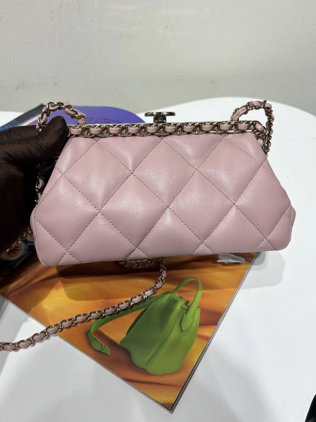 Chanel Pink Evening Clutch Bag For Women