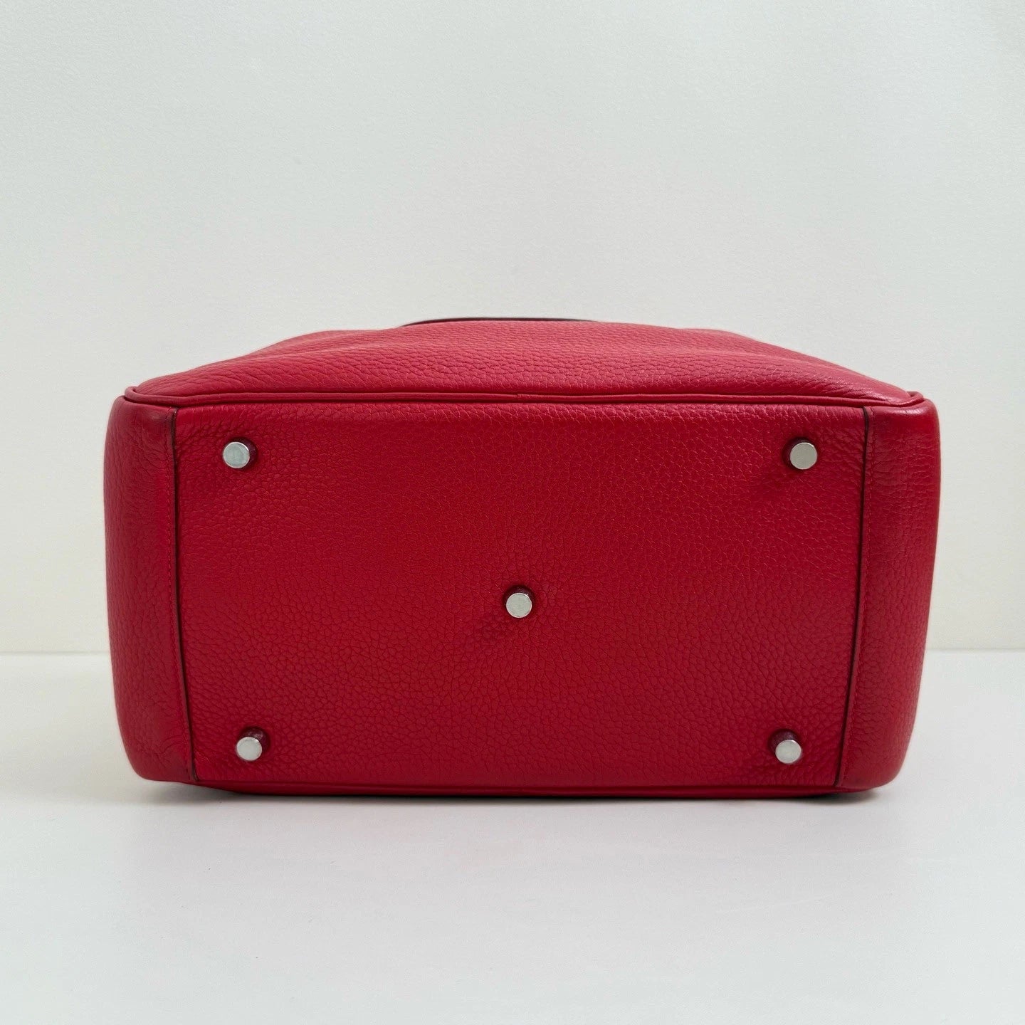 Hermes Lindy30 Top Handle Shoulder Bag Red Silver Used Women Classic