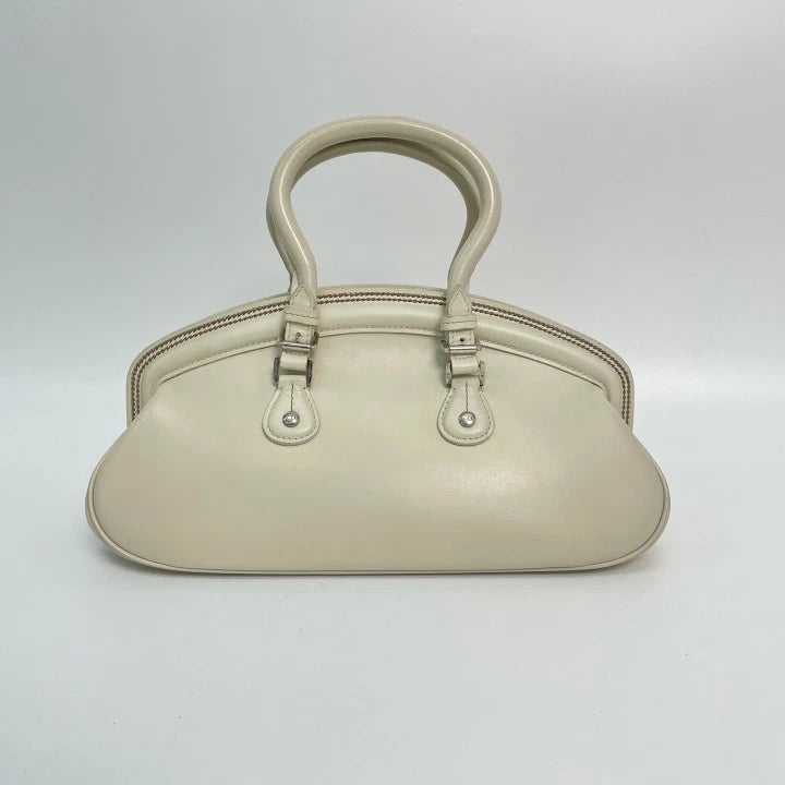 Authentic Dior 2005 Runway Detective White Leather Handbag For Women