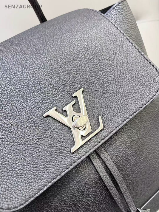 Louis Vuitton lockme Calfskin Backpack Shoulder Bag Black