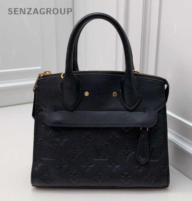 Louis Vuitton City steamer mini Bag Calfskin Top Handle Shoulder Bag Black