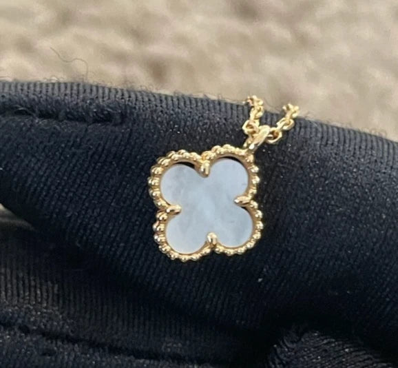 Van Cleef &amp; Arpels Sweet Alhambra 18k Yellow Gold White Mother of Pearl Necklace