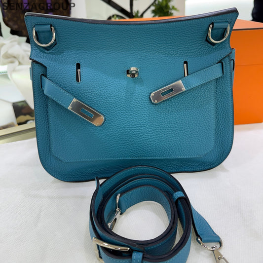 Hermès Gypsie 28 Bag Denim Blue Silver Hardware - Classic Women's Shoulder Bag