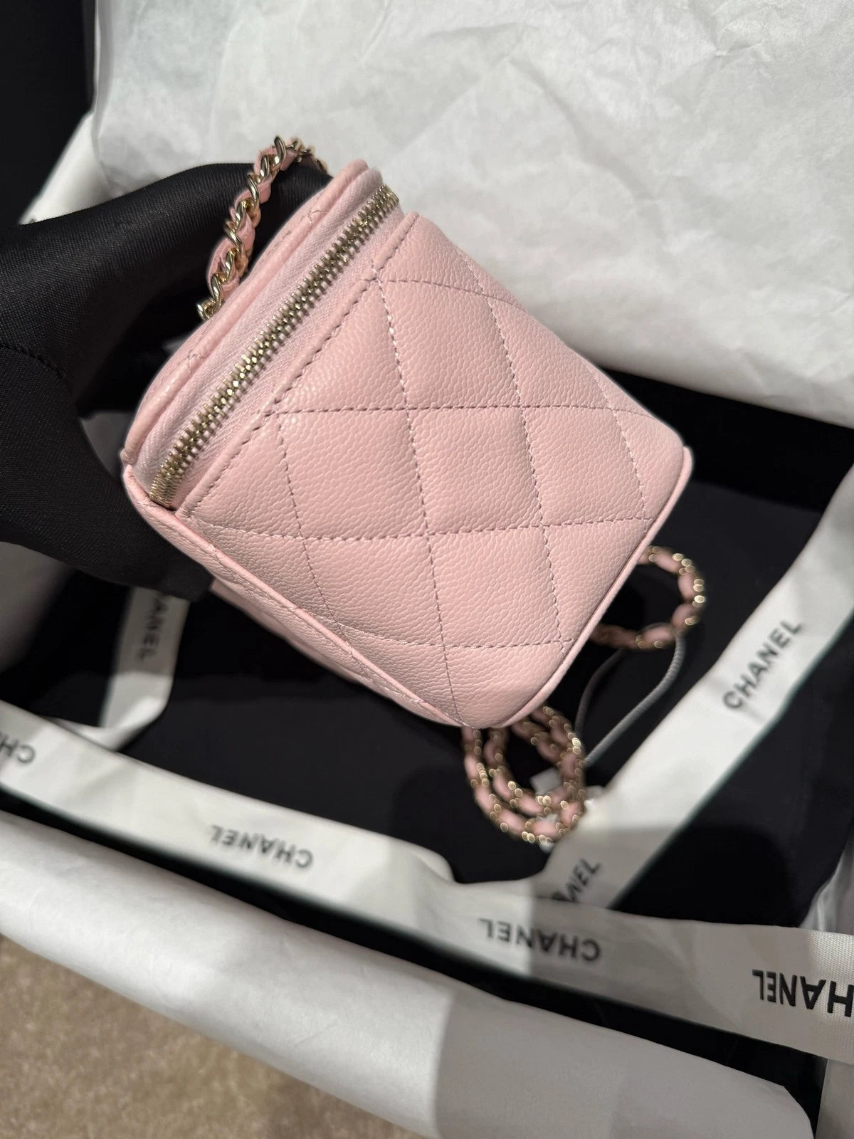 NEW CHANEL Sakura Pink Long Box Crossbody Bag For Women