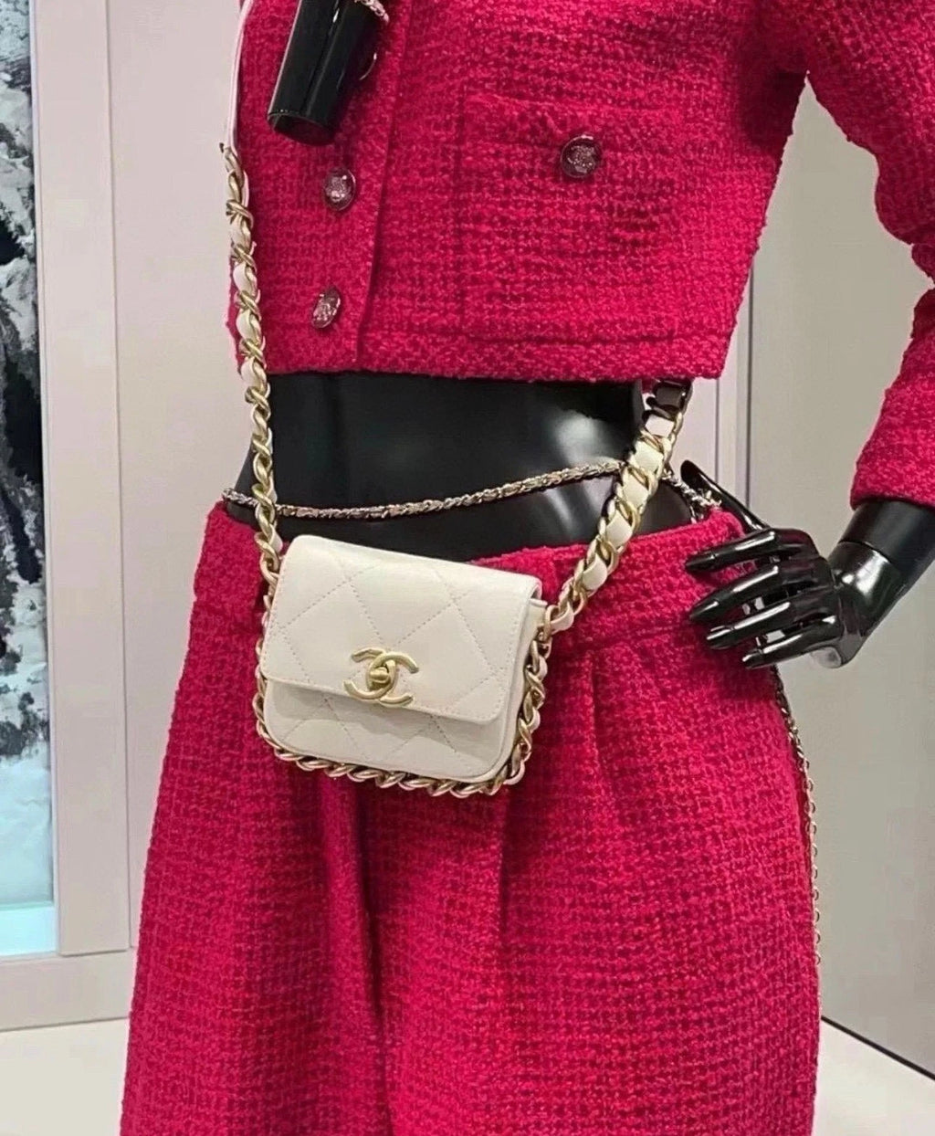 CHANEL White Mini Square Crossbody Bag For Women