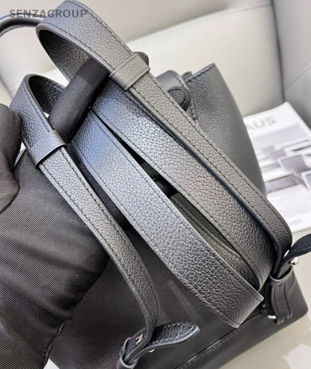 Louis Vuitton LockMe Calfskin Leather Backpack  Black Silver Unisex Adults
