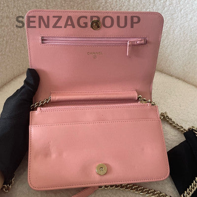Chanel LeBoy Pink Gold Hardware Chain Shoulder Crossbody Bag