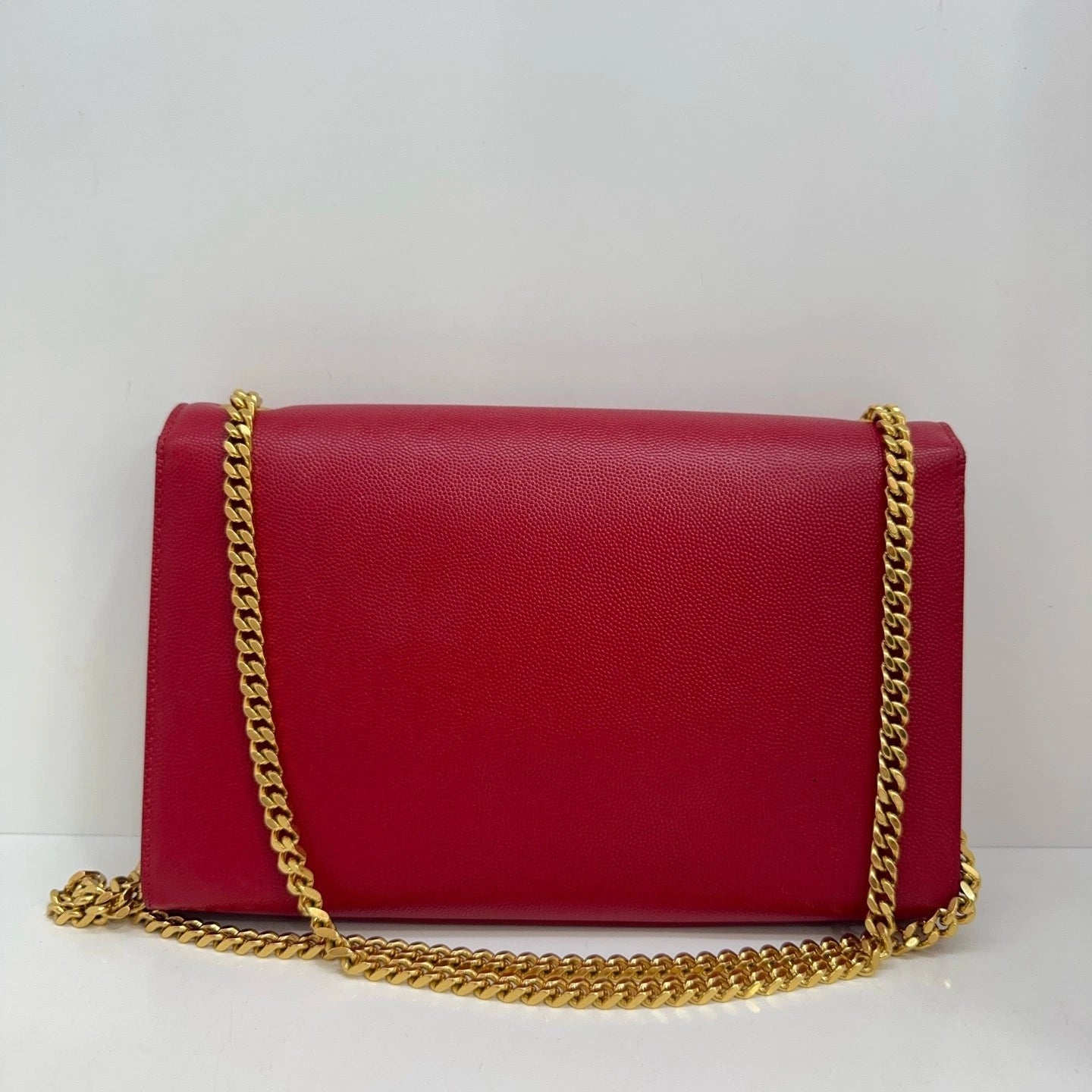 YSL Red Gold Kate Caviar Leather Shoulder Crossbody Bag For Women
