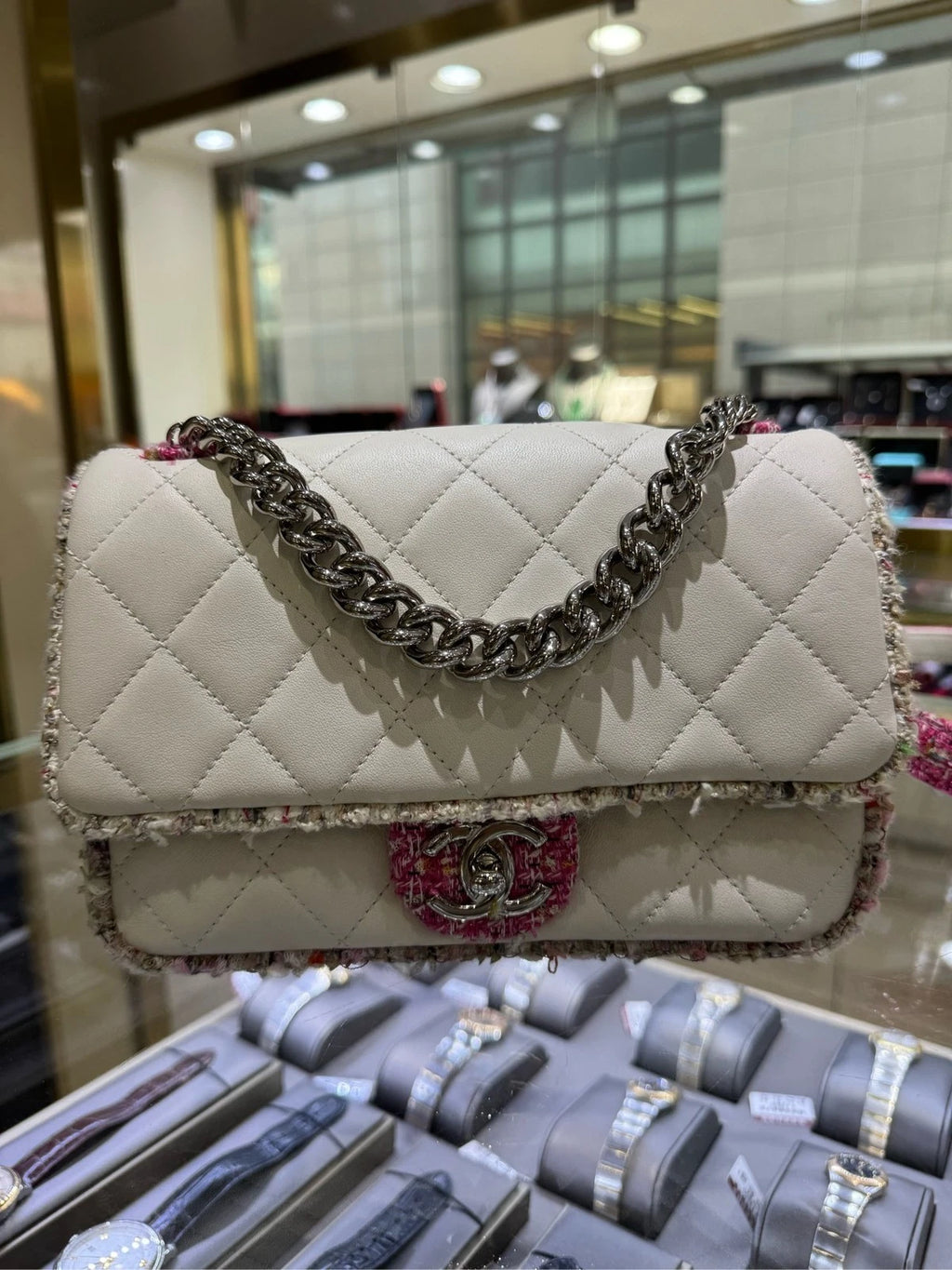 Pre-owned CHANEL Lambskin CF Multiple Wear Bag For Women
