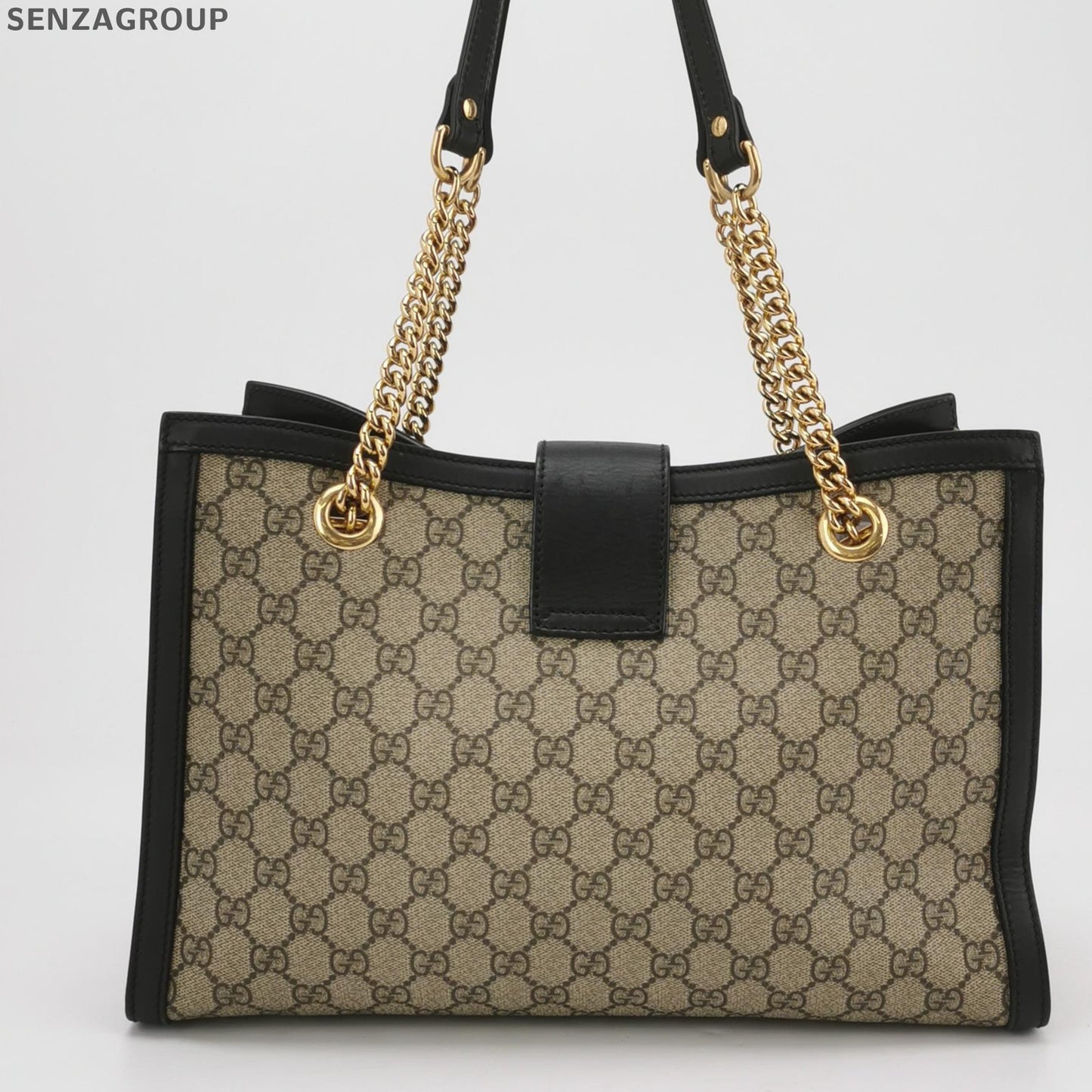 Gucci GG Supreme Canvas Chain Shoulder Bag Brown & Black Women's Classic