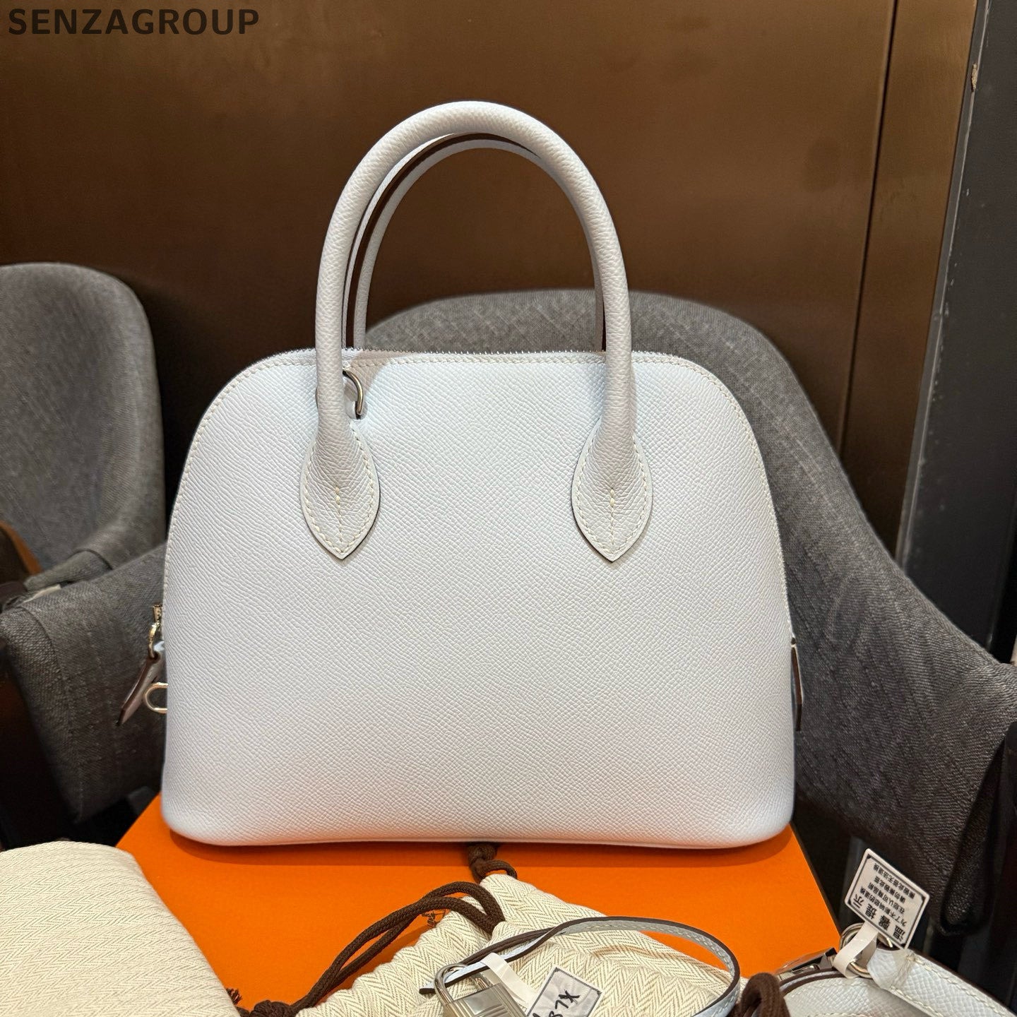 Hermès Bolide 25 Bag White Silver Hardware Classic Women's Handbag