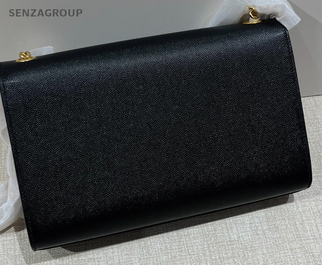 YSL Saint Laurent Kate MM Caviar Chain Shoulder Crossbody Bag Black Brand New