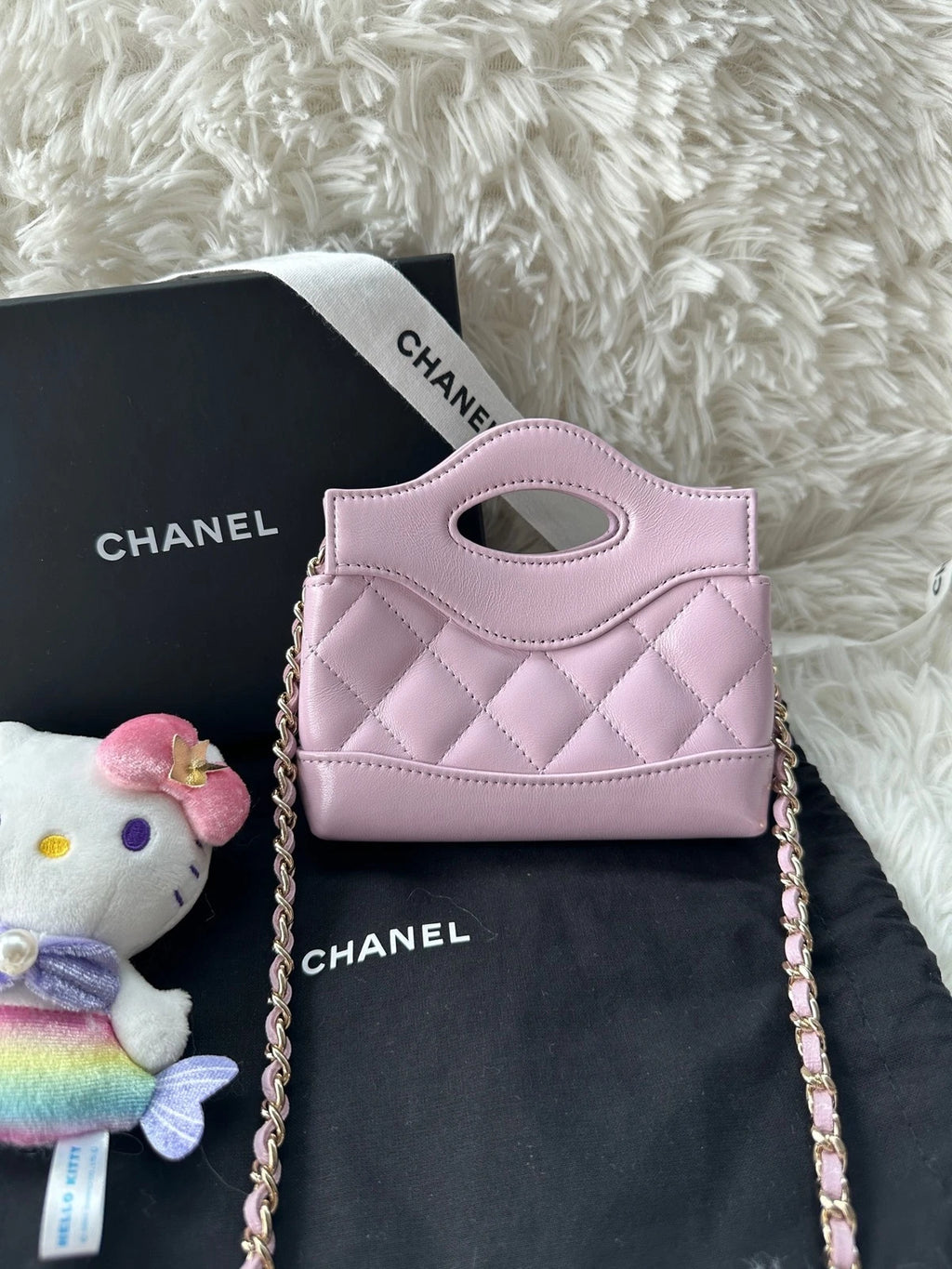 CHANEL 31 Bag Super Mini Pink Purple Gold Hardware Crossbody Handbag Women