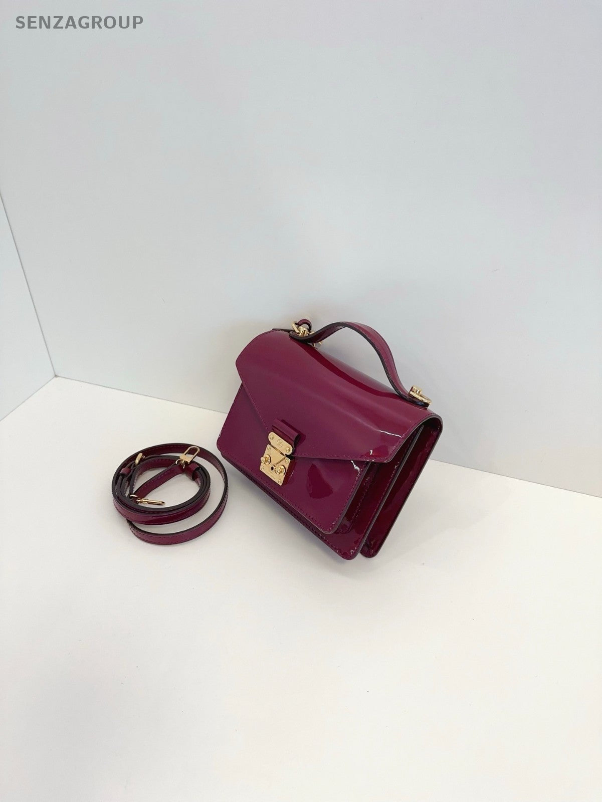 Louis Vuitton Purple-red Vernis Monceau BB 2WAY Handbag Crossbody