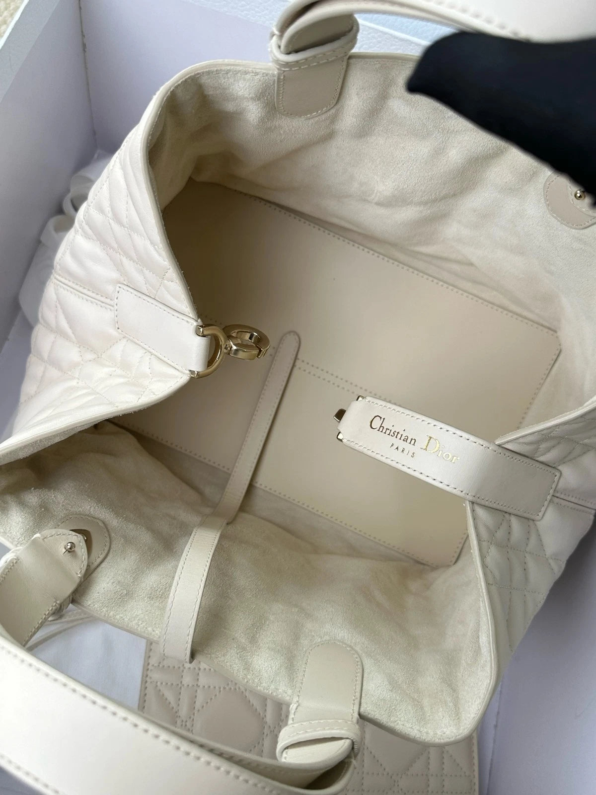 Dior Toujours Medium Canvas White Tote Bag For Women