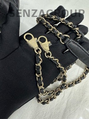 Chanel Coco Handle Mini Black Gold Chain Shoulder Bag Crossbody Women