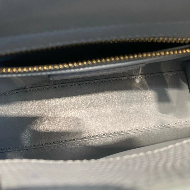 Dior Lady Dior Gold Gray Crossbody Top Handle Excellent