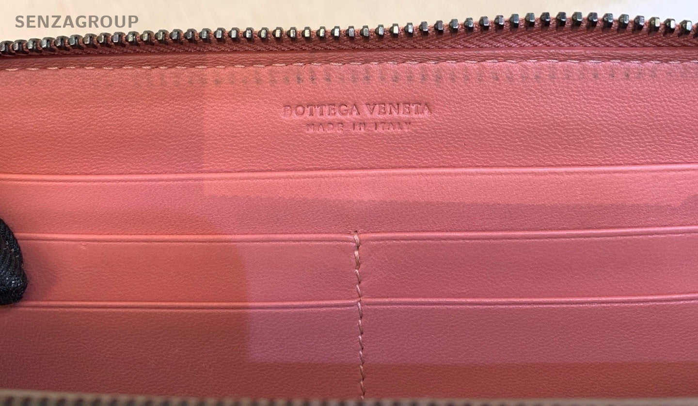Bottega Veneta Intrecciato Clutch Wallet Rose Pink Women