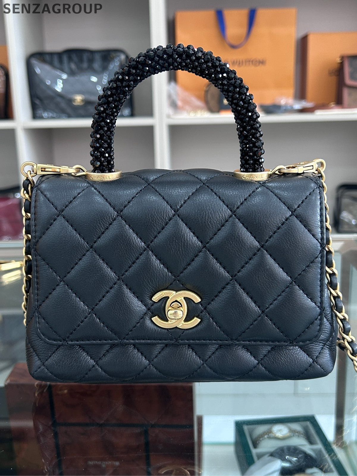 Chanel Coco Handle Small Black Gold Chain Shoulder Bag Classic