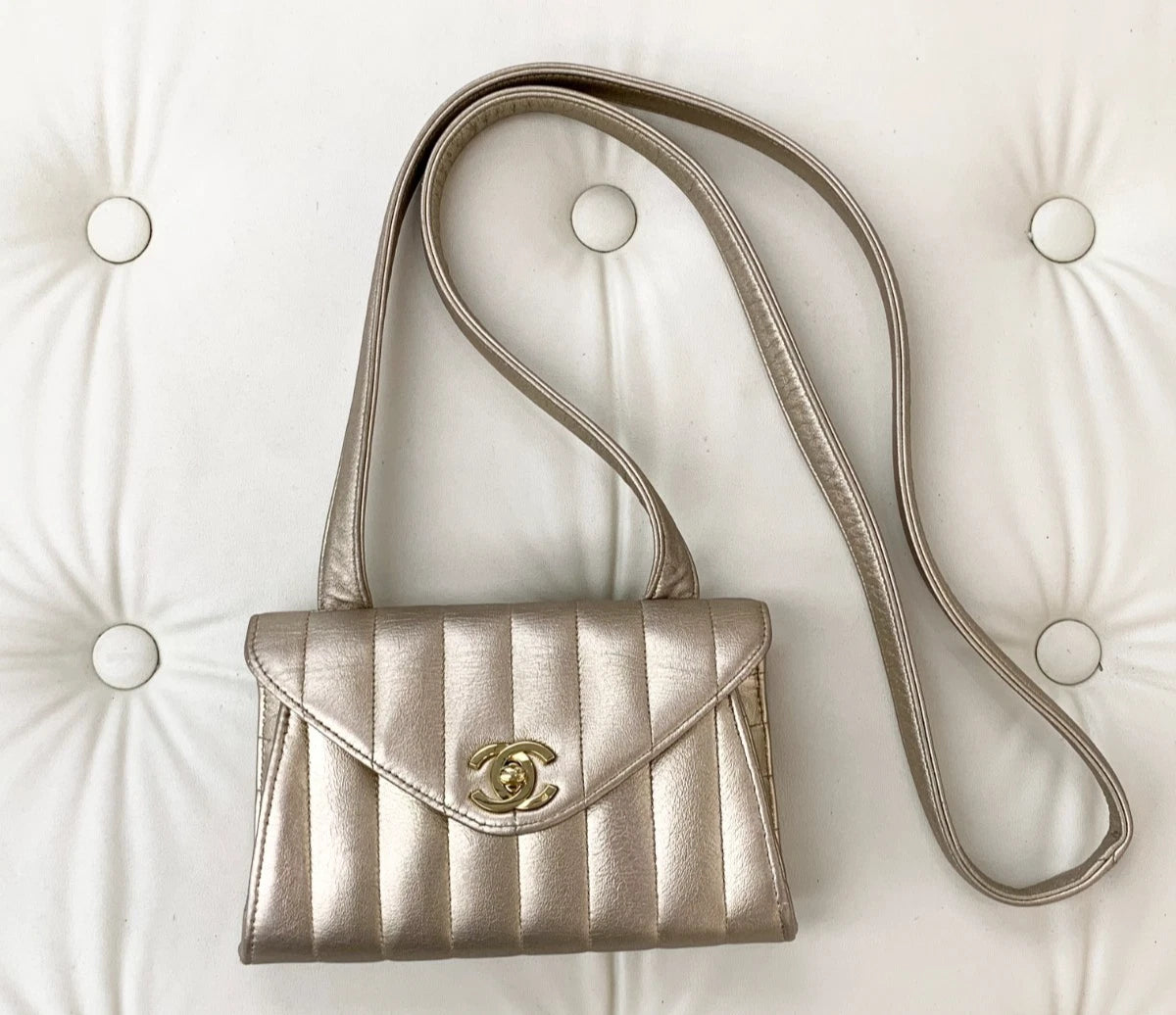 Chanel Lambskin Envelope Bag Gold Shoulder Bag Crossbody Bag Women Classic S