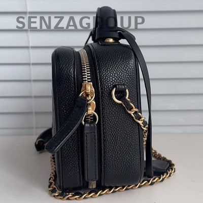 Chanel Small Camera Bag Quilted Chain Crossbody Black Gold Women Fashion