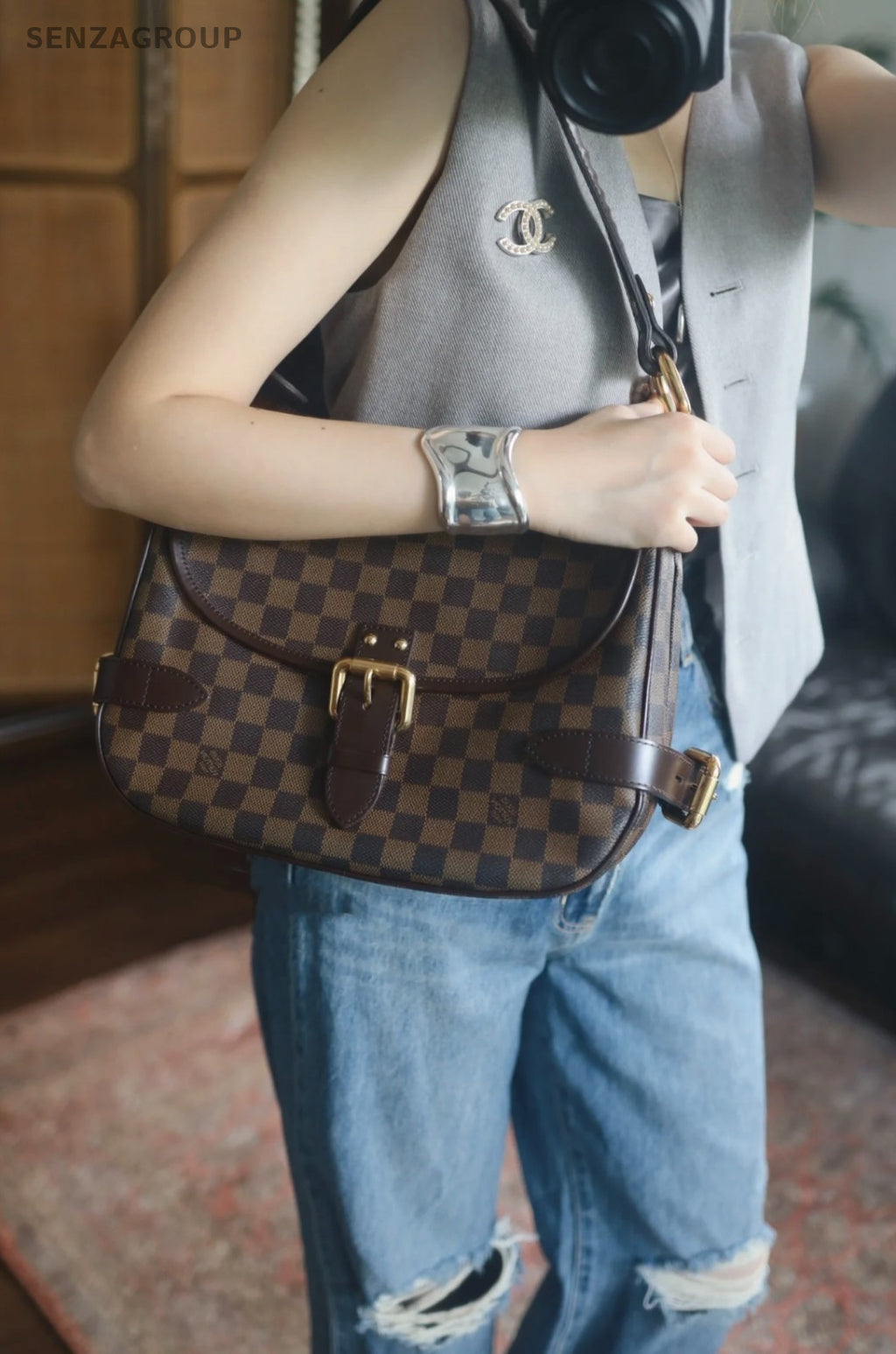 Louis Vuitton The Gemini Star Damier Ebene Shoulder bag Brown Women