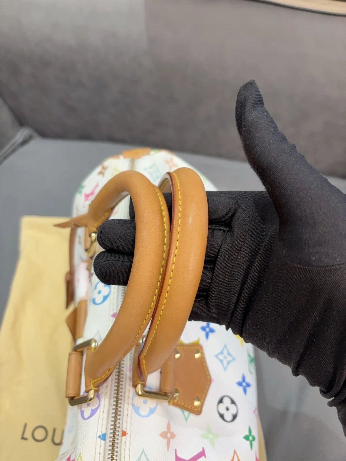 Louis Vuitton Takashi Speedy30 Monogram Handbag White Women Japan Edition