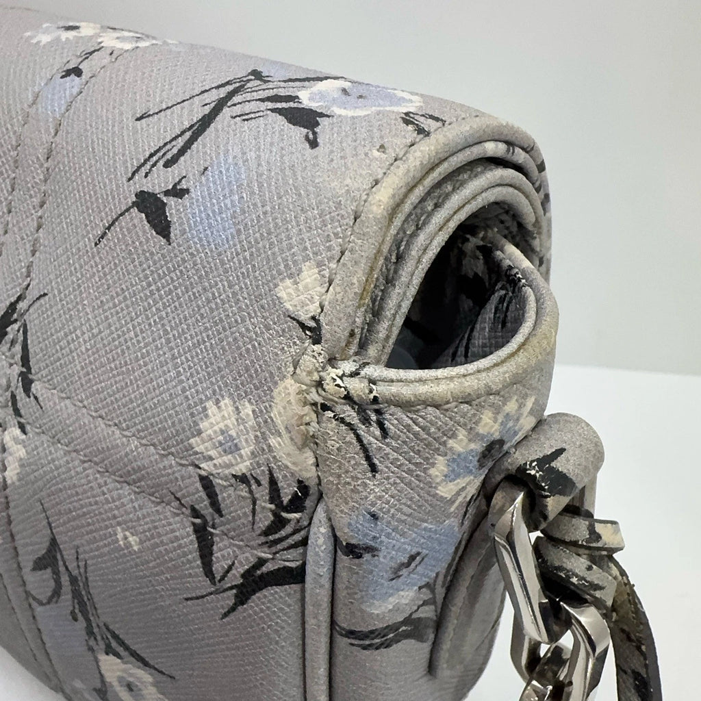 PRADA Limited Edition Gray Blue Envelope Chain Crossbody Bag For Women