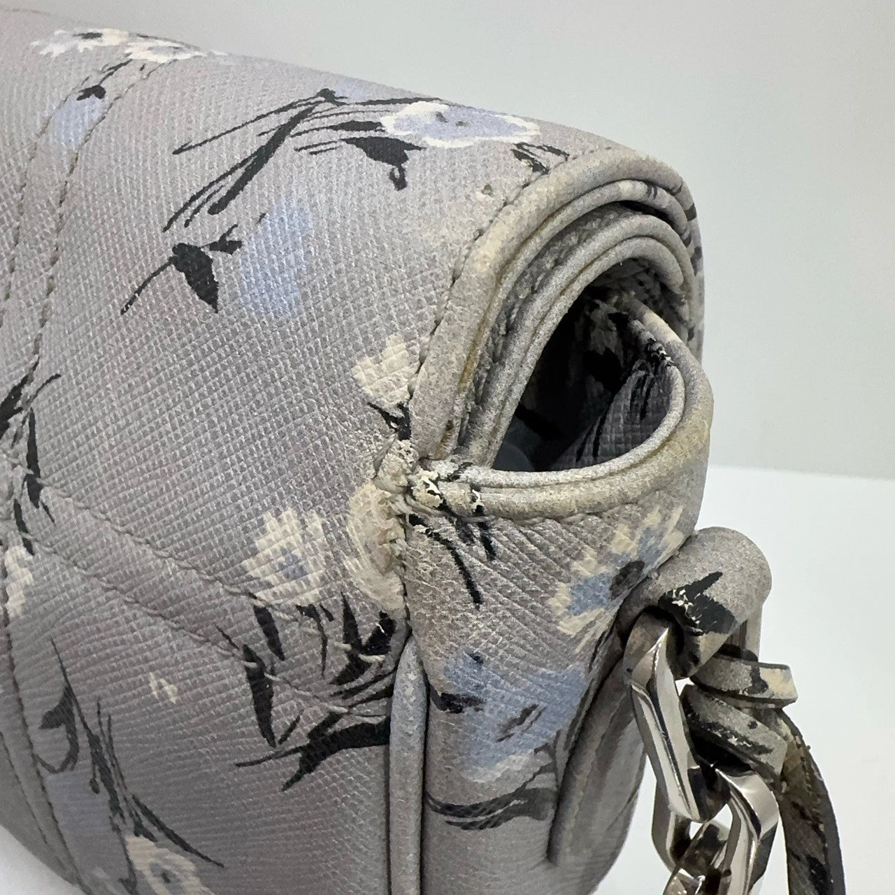 PRADA Limited Edition Gray Blue Envelope Chain Crossbody Bag For Women