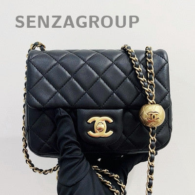 Chanel Classic Flap Black Gold Lambskin Quilted Chain Shoulder Bag