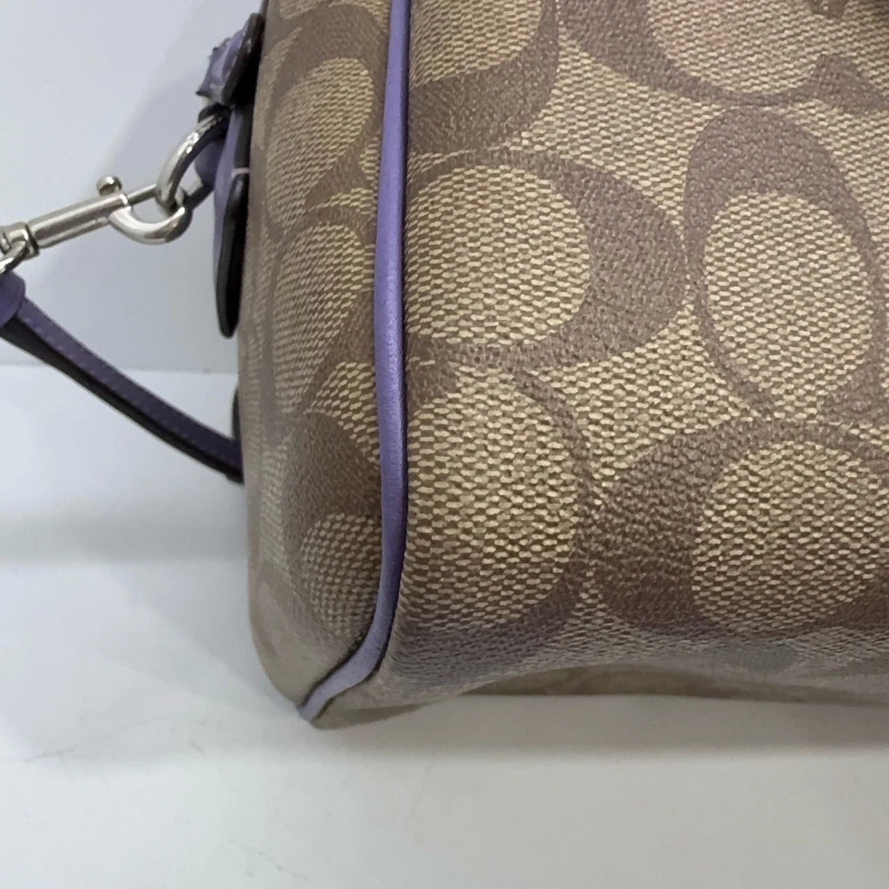 COACH Bennett 23 Boston Handbag Shoulder Crossbody Women Brown Purple