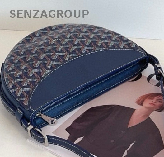 Goyard Hirondelle Hobo Bag Shoulder Bag Blue Silver Used Women Classic