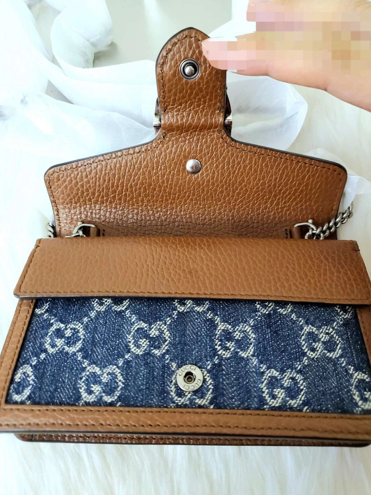 GUCCI Dionysus Super Mini Denim Crossbody For Women
