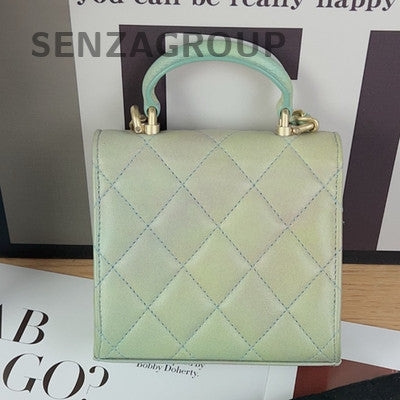 Chanel Quilted Handbag Green Gold Hardware Classic Fashion Women