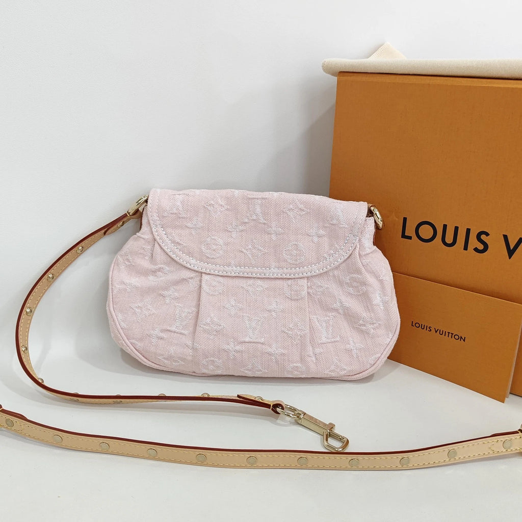 Louis Vuitton Pink Monogram Denim Sunset Shoulder Bag Gold Hardware