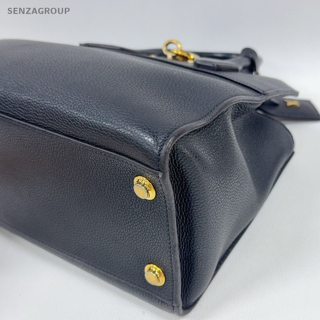 Louis Vuitton City steamer 2Way Top Handle Bag Crossbody Black Gold Women